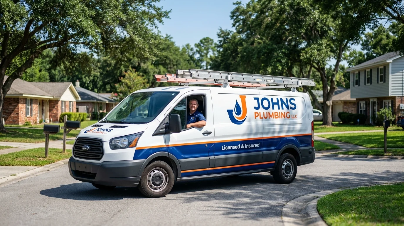 Johns Plumbing LLC service van in Scappoose, OR