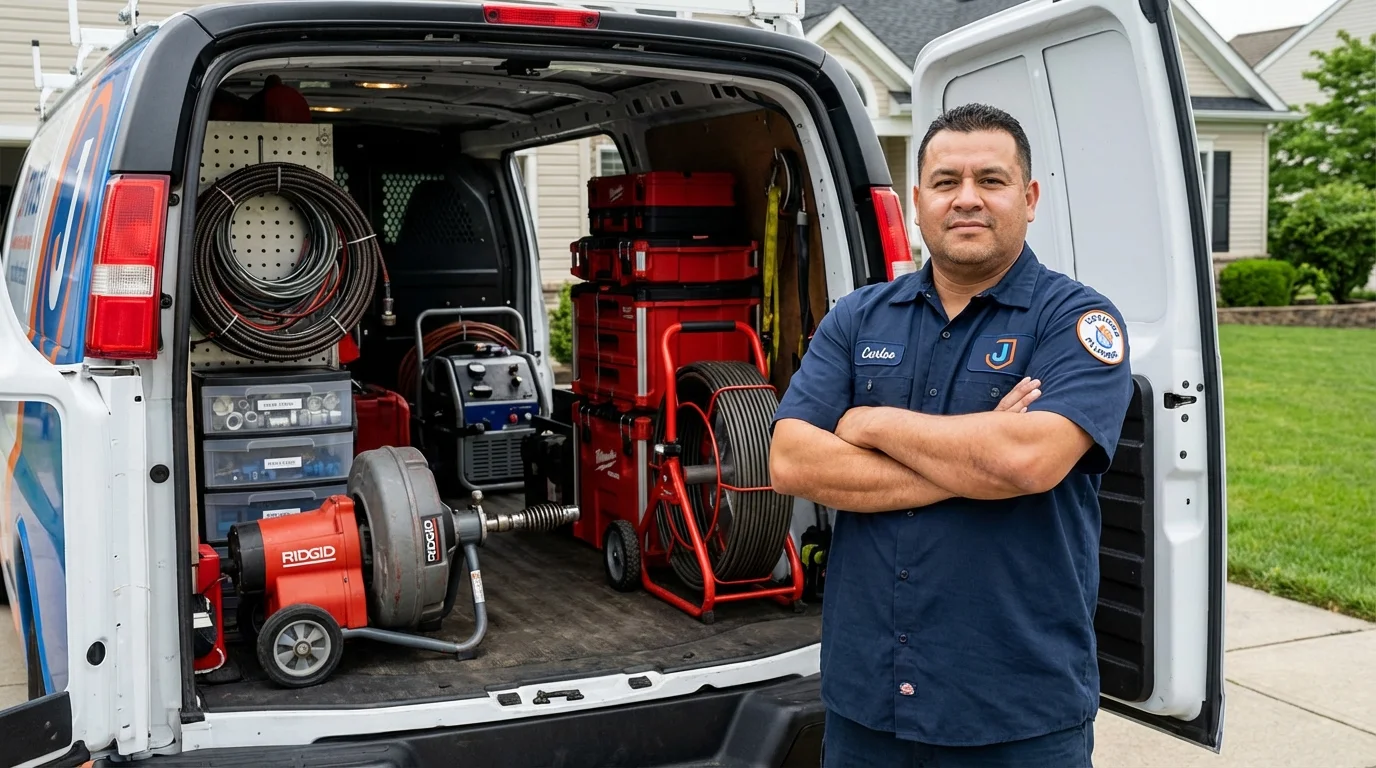 Professional drain cleaning equipment and Johns Plumbing LLC plumber in Scappoose