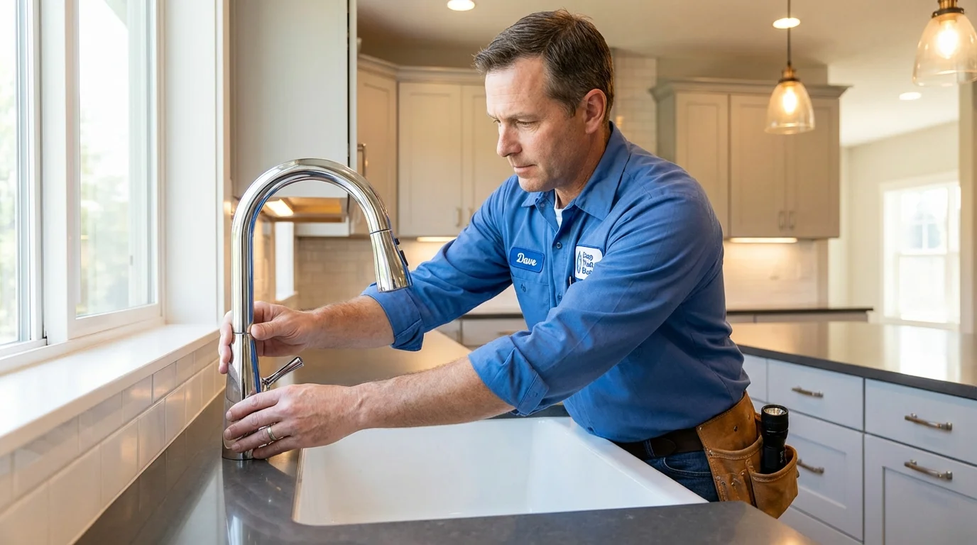 Kitchen faucet installation by Johns Plumbing LLC in Scappoose