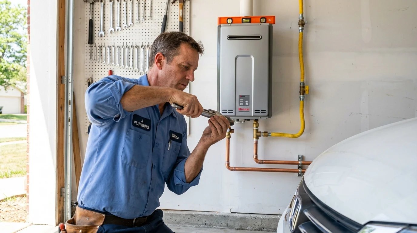 Tankless water heater installation by a Johns Plumbing LLC plumber in Scappoose
